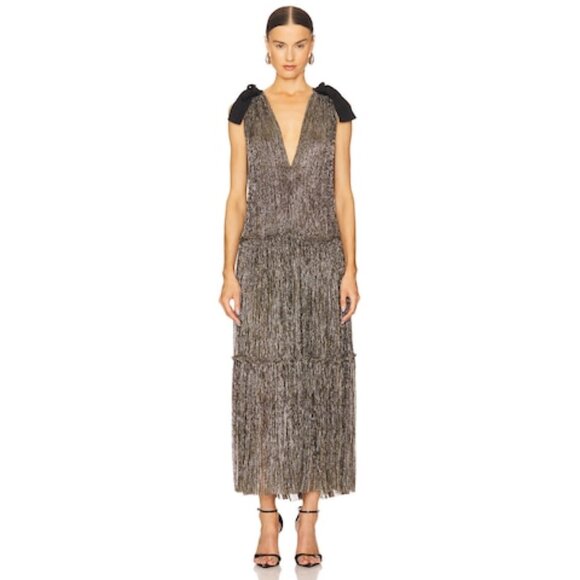 Sabina Musayev Ray Metallic Maxi Dress in Gold - Picture 1 of 8